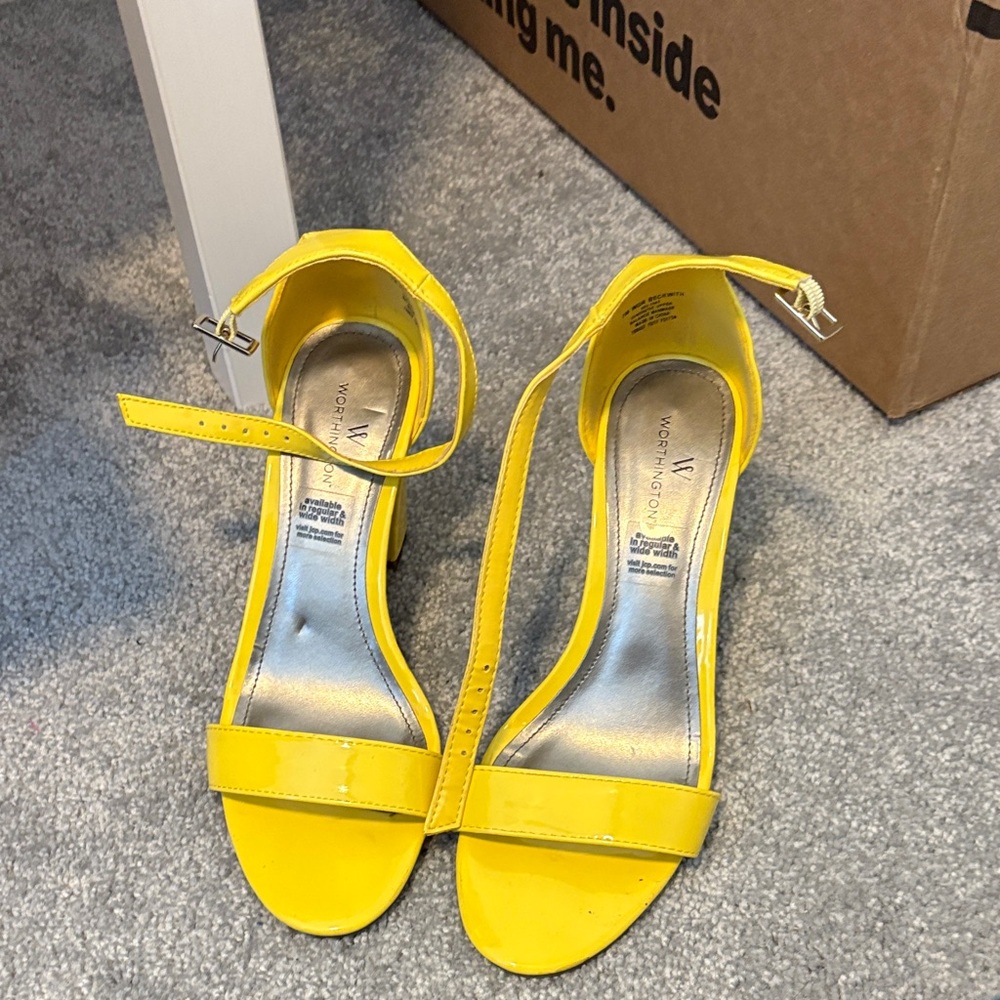 Worthington Yellow Ankle-Strap Sandals